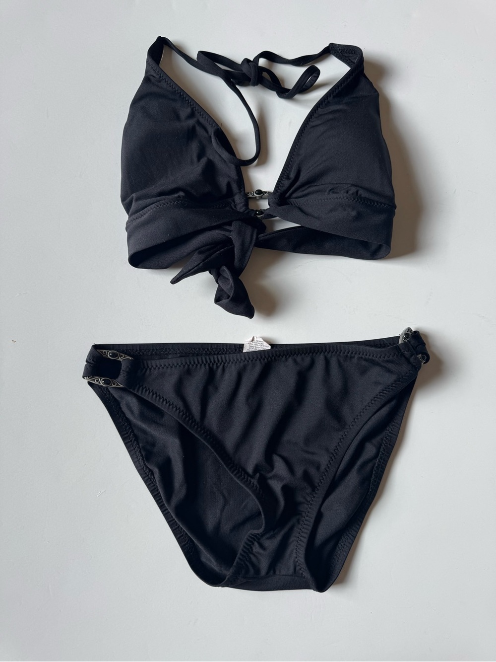 Classic Black Tie-back Bikini Set